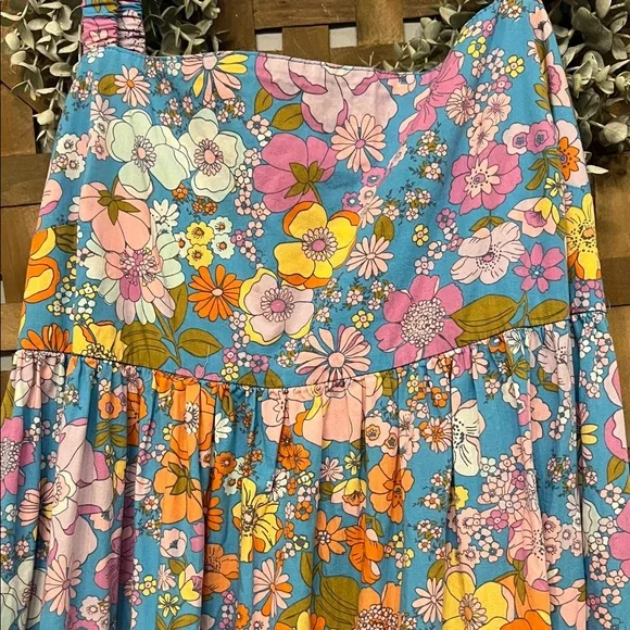 Free People Blue and Orange Floral Dress - Picture 3 of 3